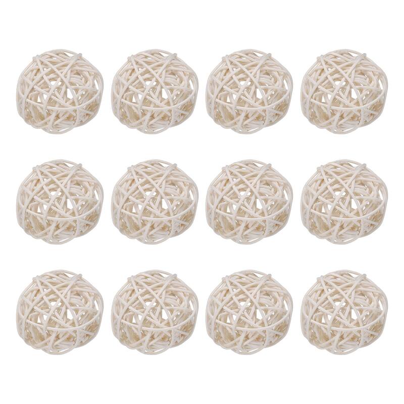 12 Pcs Wicker Rattan Balls 2In for Vase Fillers Party Decorative