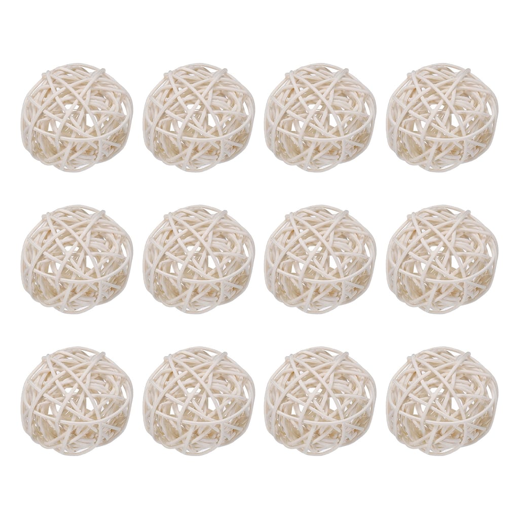 12 Pcs Wicker Rattan Balls 2In for Vase Fillers Party Decorative