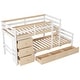 preview thumbnail 26 of 28, Twin over Twin Wooden Loft Bunk Bed with Built-In Ladder and Drawers,Modern Cabin Design