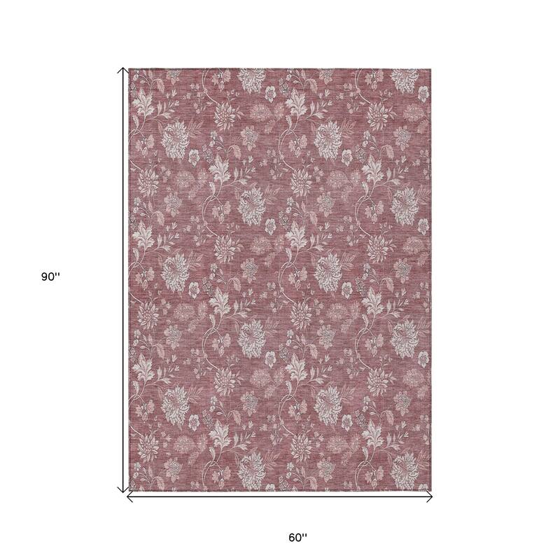 HomeRoots Floral Transitional Rectangle Outdoor Rug