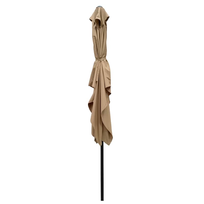 9' Outdoor Patio Market Umbrella with Push Button Tilt and Crank