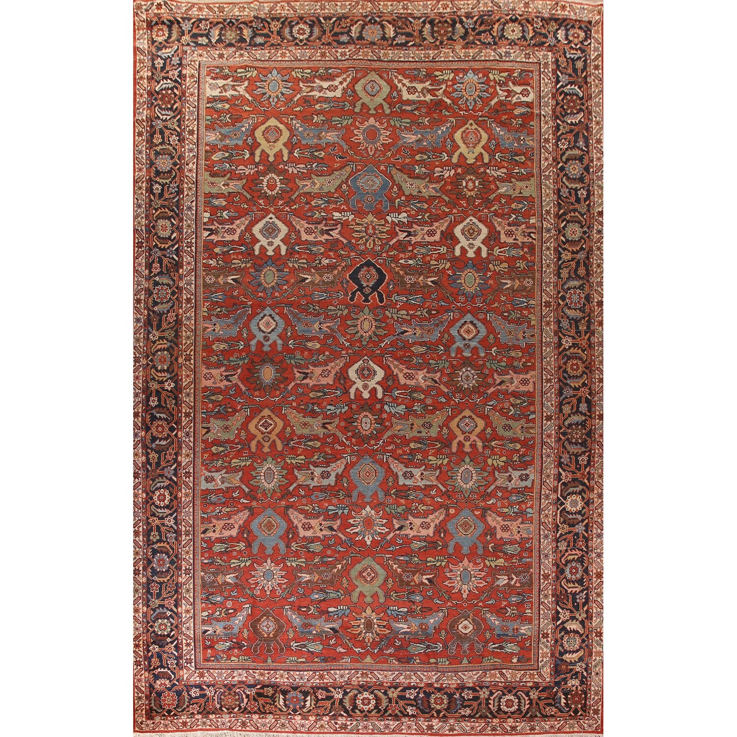 Pre-1900 Antique Sultanabad Ziegler Persian Rug Handmade Wool Carpet - 11'6" x 16'8"