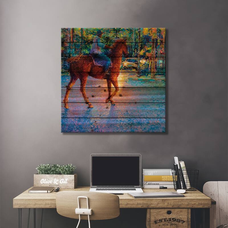 My Thai Cowboy Print On Wood by Iris Scott - Multi-Color