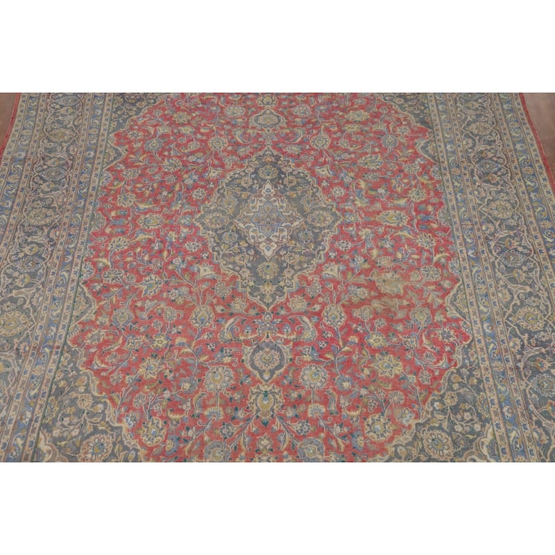 Traditional Pink Tabriz Persian Area Rug Handmade Wool Carpet - 9'6"x 12'6"