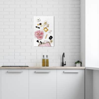 Wynwood Studio Canvas Fashion and Glam Inside my Bag Blush Pink and Light Pink Glam Wall Art Canvas Print