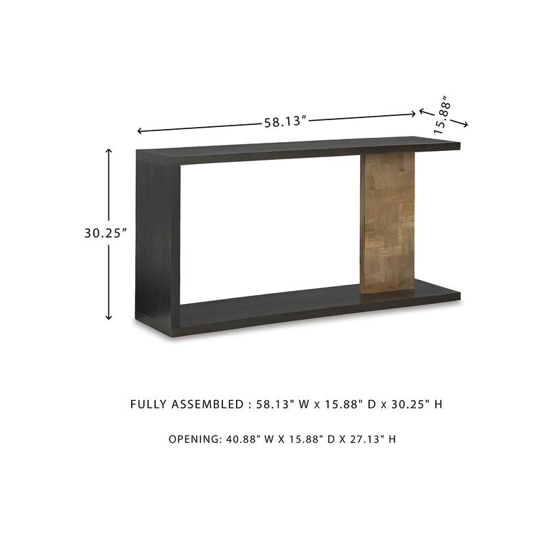 Signature Design by Ashley Camlett Brown Console Sofa Table - 58.13" W x 15.88" D x 30.25" H