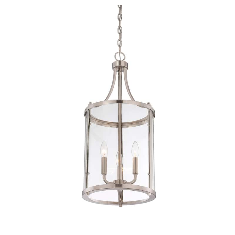 Savoy House Penrose 3-Light Foyer Lantern - Satin Nickel