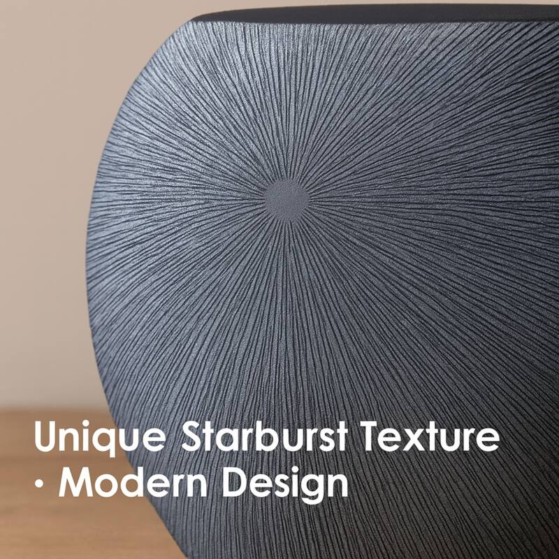 Aria Home Gray Oval Polyresin Vase Modern Sculptural Home Decor Accent