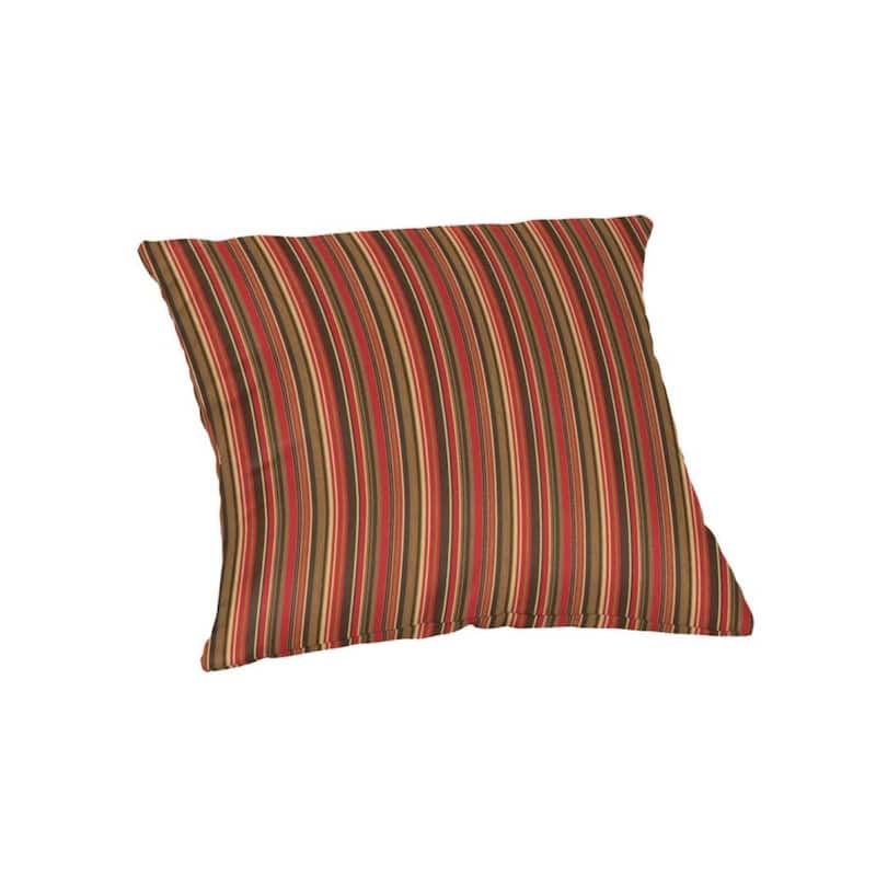 Sunbrella 20 inch Square Stripe Outdoor Throw Pillow - Dorsett Cherry