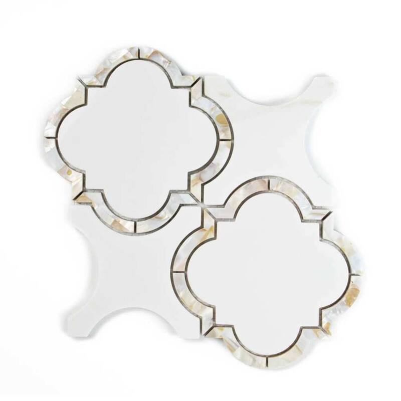Delphi Pearl 12x12 Glass Arabesque Mosaic Tile - Wall, Backsplash
