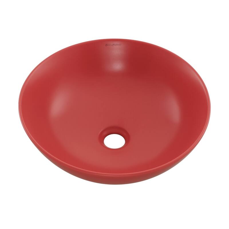 Swiss Madison SM-VS24 Classe 15-5/16" Round Ceramic Vessel Bathroom - Matte Red