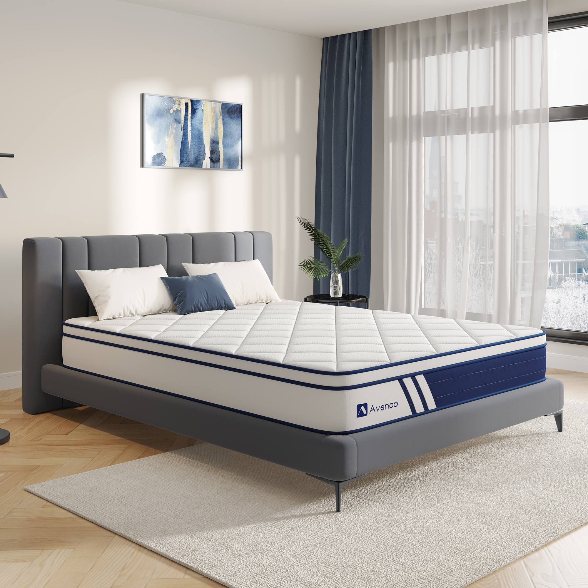 Avenco 10'' Gel Memory Foam and Pocketed Springs Hybrid Mattress in a