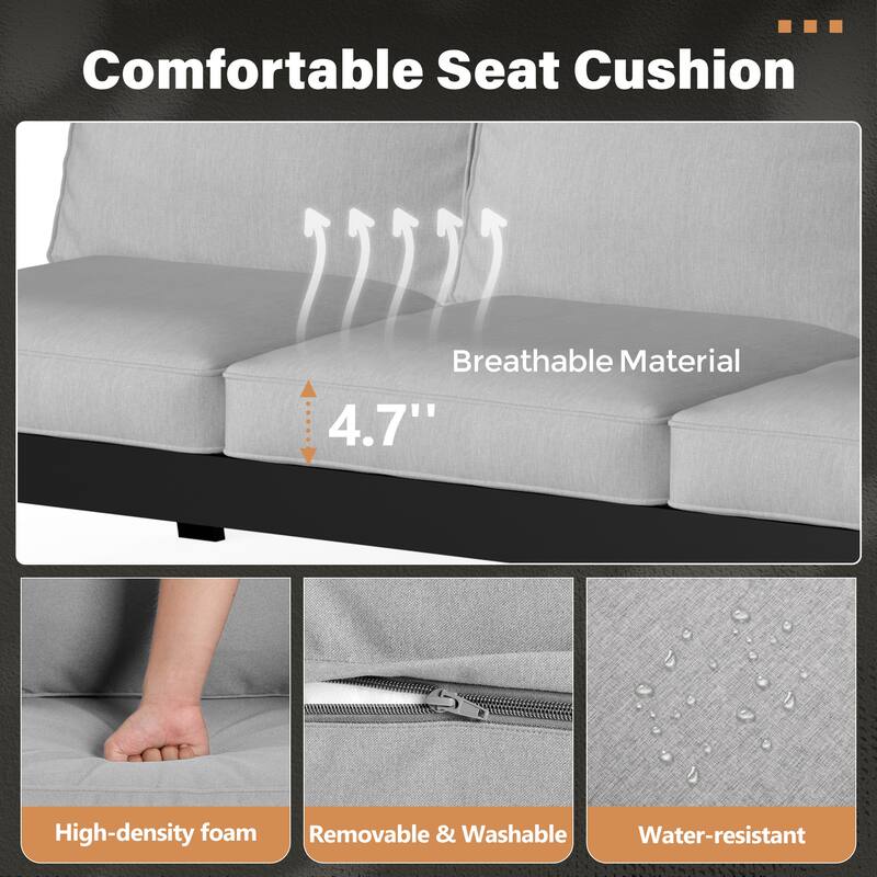 7-Piece Outdoor Sofa Seating Group With Rocking Chairs And Coffee Table