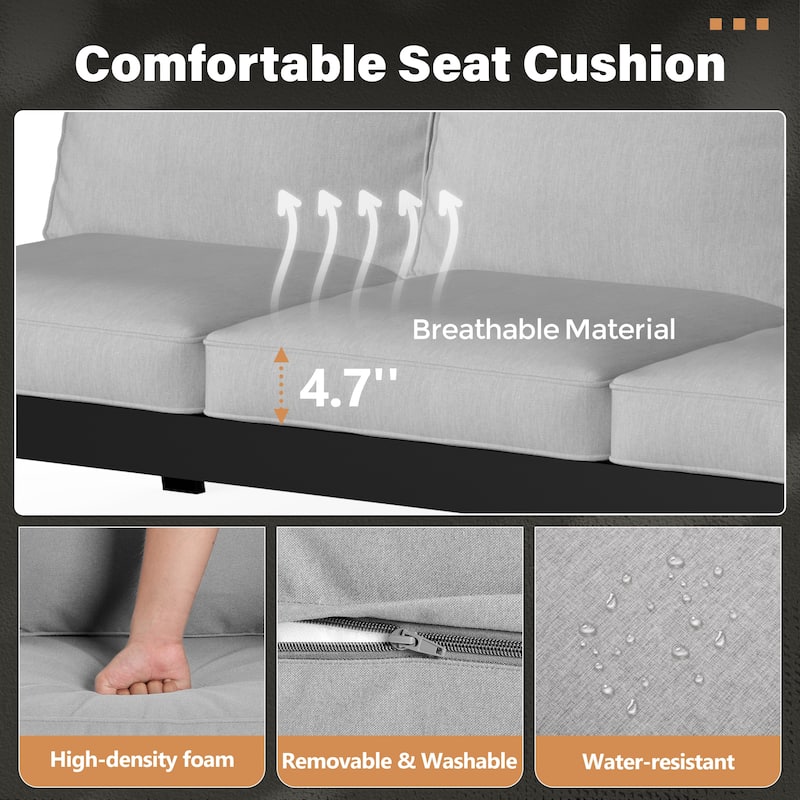 Aluminum 4-Piece Outdoor Sofa Seating Group With Cushions