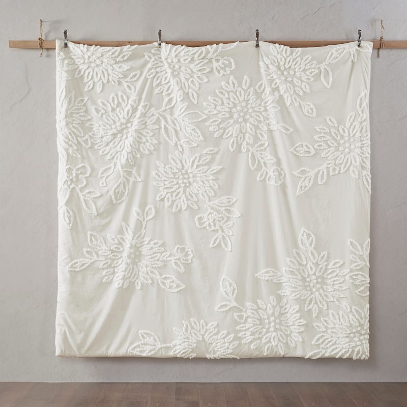 Madison Park Pansy Tufted Cotton Chenille Floral Comforter Set