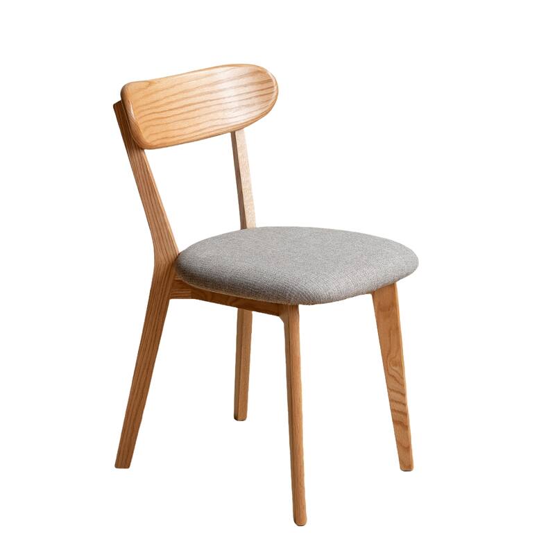 Solid Oak Dining Chairs with Upholstered Seats, Ergonomic, Set of 2/4