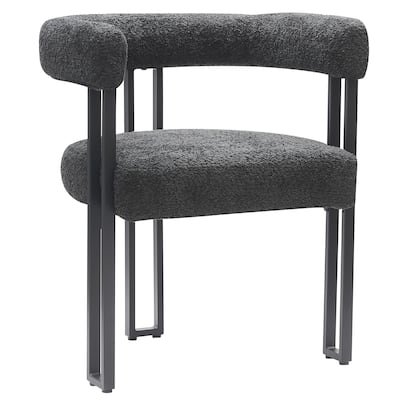 Contemporary Boucle Fabric Dining Chair, Set of 2