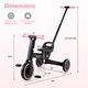 preview thumbnail 13 of 18, Gymax Toddler Tricycle w/Push Handle Adjustable Seat Removable Pedal