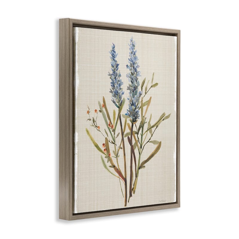 Stupell Natural Lavender Sprigs Framed Floater Canvas Wall Art Design By Carol Robinson