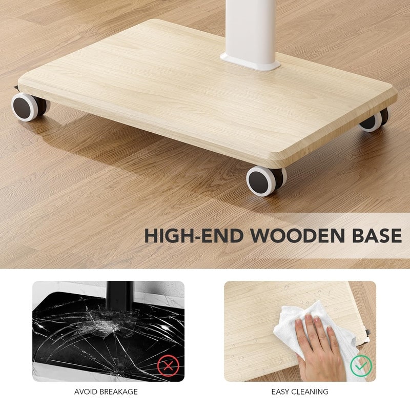 Mobile TV Stand for 27 to 65 Inch TVs, Portable Rolling TV Cart on Wheels