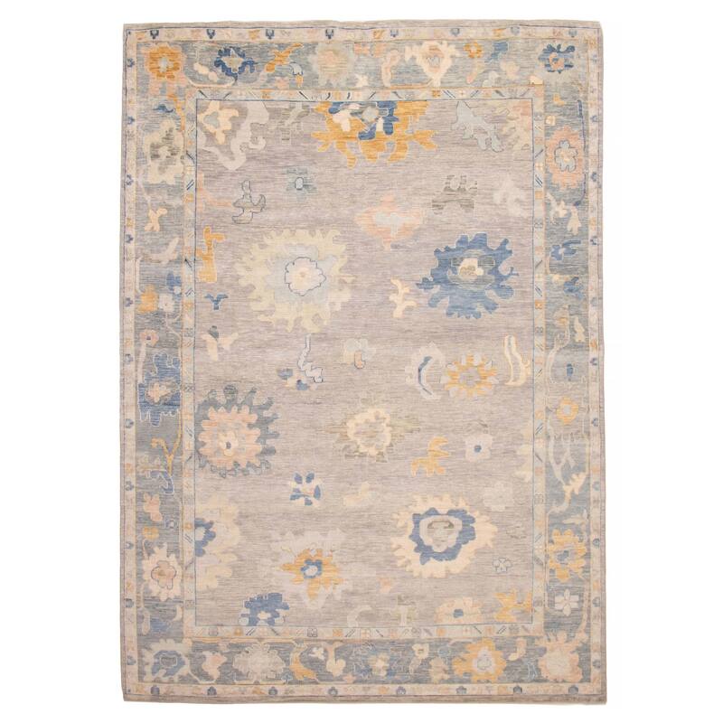 ECARPETGALLERY Hand-knotted Modern Oushak Light Grey Wool Rug - 10' 1" x 13' 9" - Light Grey - 10' 1" x 13' 9" - Rectangle