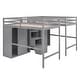 preview thumbnail 5 of 20, Double Twin Loft Beds with Wardrobes and Staircase, Grey - Sturdy & Fun