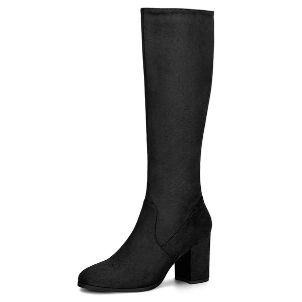 black block heel knee boots