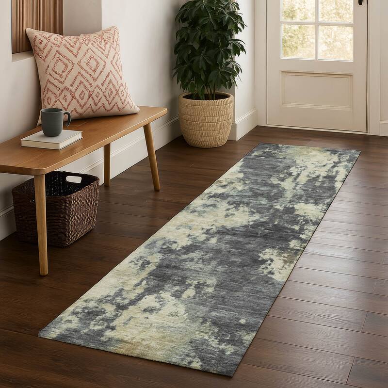 Premium Washable Super Soft Abstract Casual Mayfield Rug - Gray - 2'3" x 7'6"