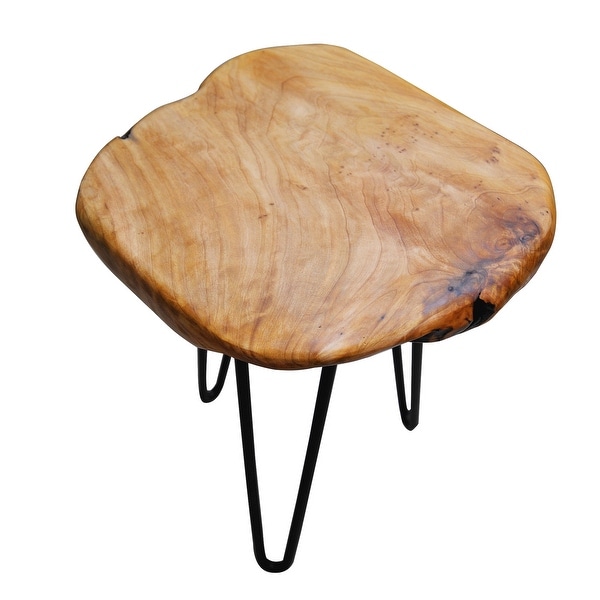 Cedar Roots Naturally Shaped Small Stool and Stand with 3 Hairpin