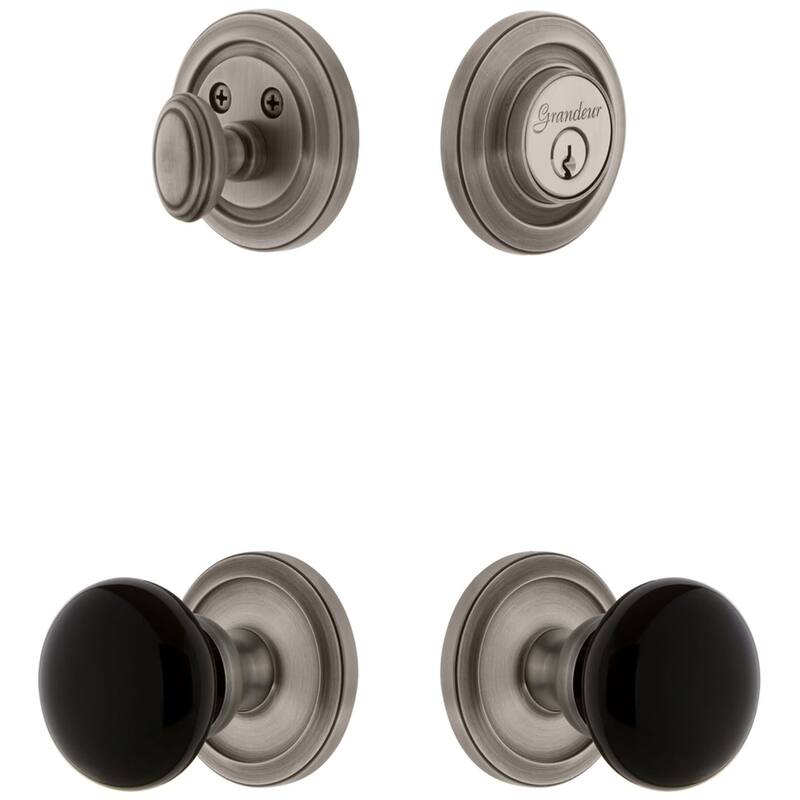 Grandeur Circulaire Solid Brass Rose Single Cylinder Keyed Entry - Antique Pewter