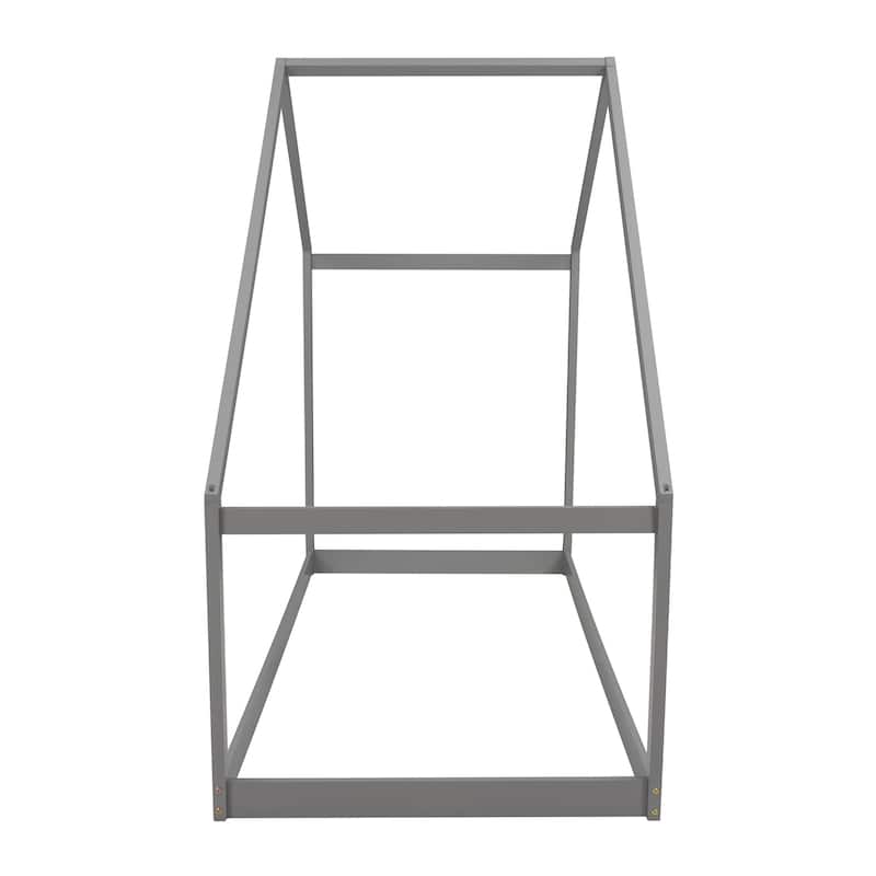 Twin Size Solid Wood House Bed with Roof for Kids