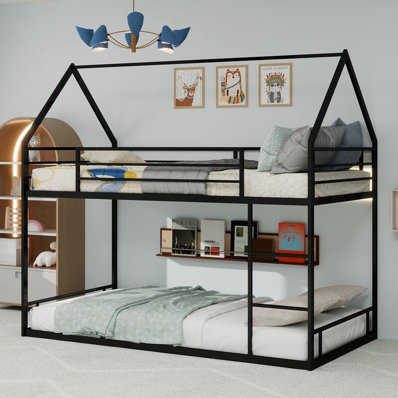 Metal Twin over Twin Bunk Bed Heavy-duty Sturdy Metal