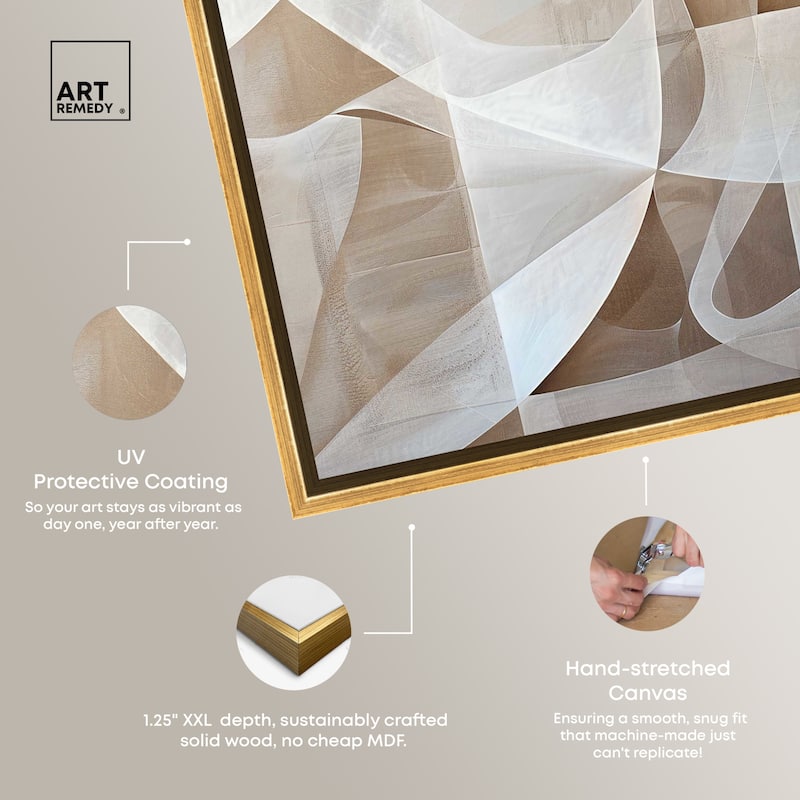 Art Remedy Scattered Thoughts Framed Abstract Shapes 1 Piece Canvas Wall Art