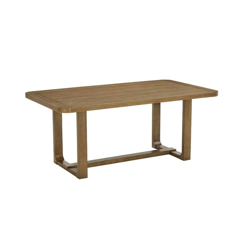 Darla 5Pc 72"W Rectangular Walnut Oak Finish Sled Dining Set