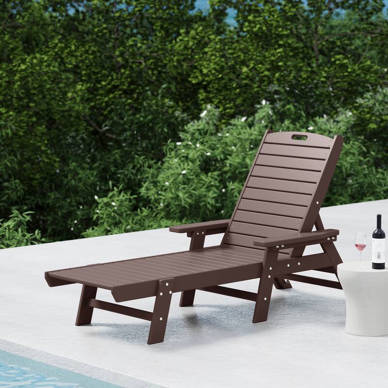 Laguna Hdpe All Weather Outdoor Patio Pool Reclining Chaise Lounge