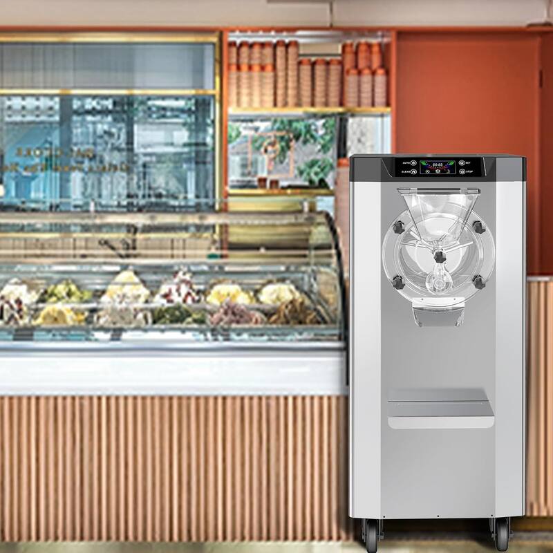 2000W Commercial Ice Cream Maker with LCD, Auto Clean & Pre-Cooling, 4.8–6.3 Gal/H