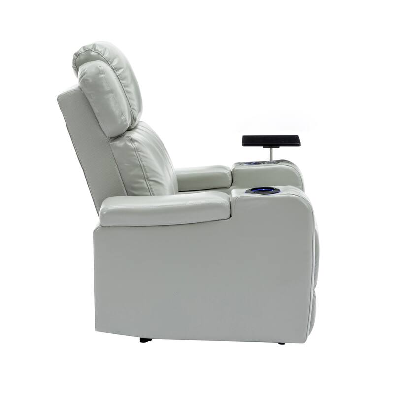Power Recliner Individual Seat Home Theater Recliner with Cooling Cup Holder, Bluetooth Speaker, LED Lights, USB Ports