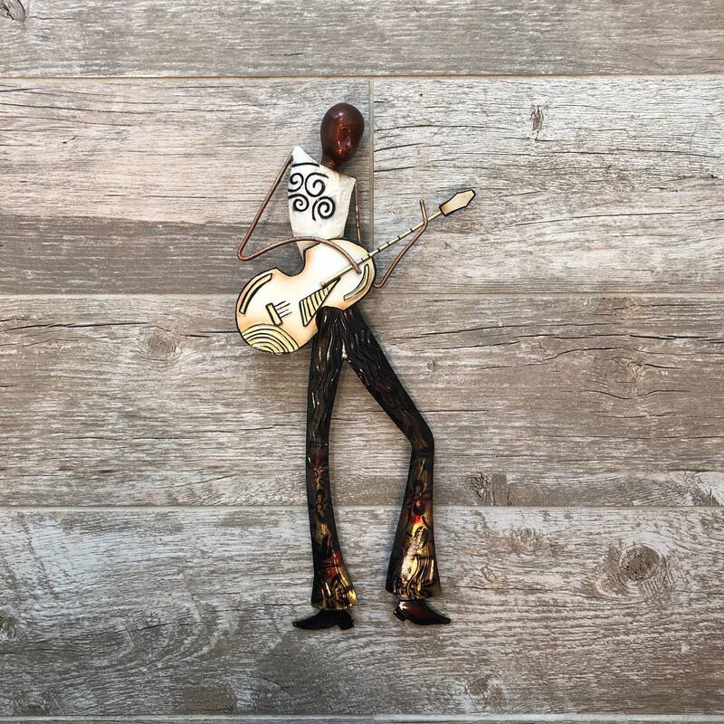 Handmade Guitar Player Wall Decor (Philippines) - 1 x 7 x 14