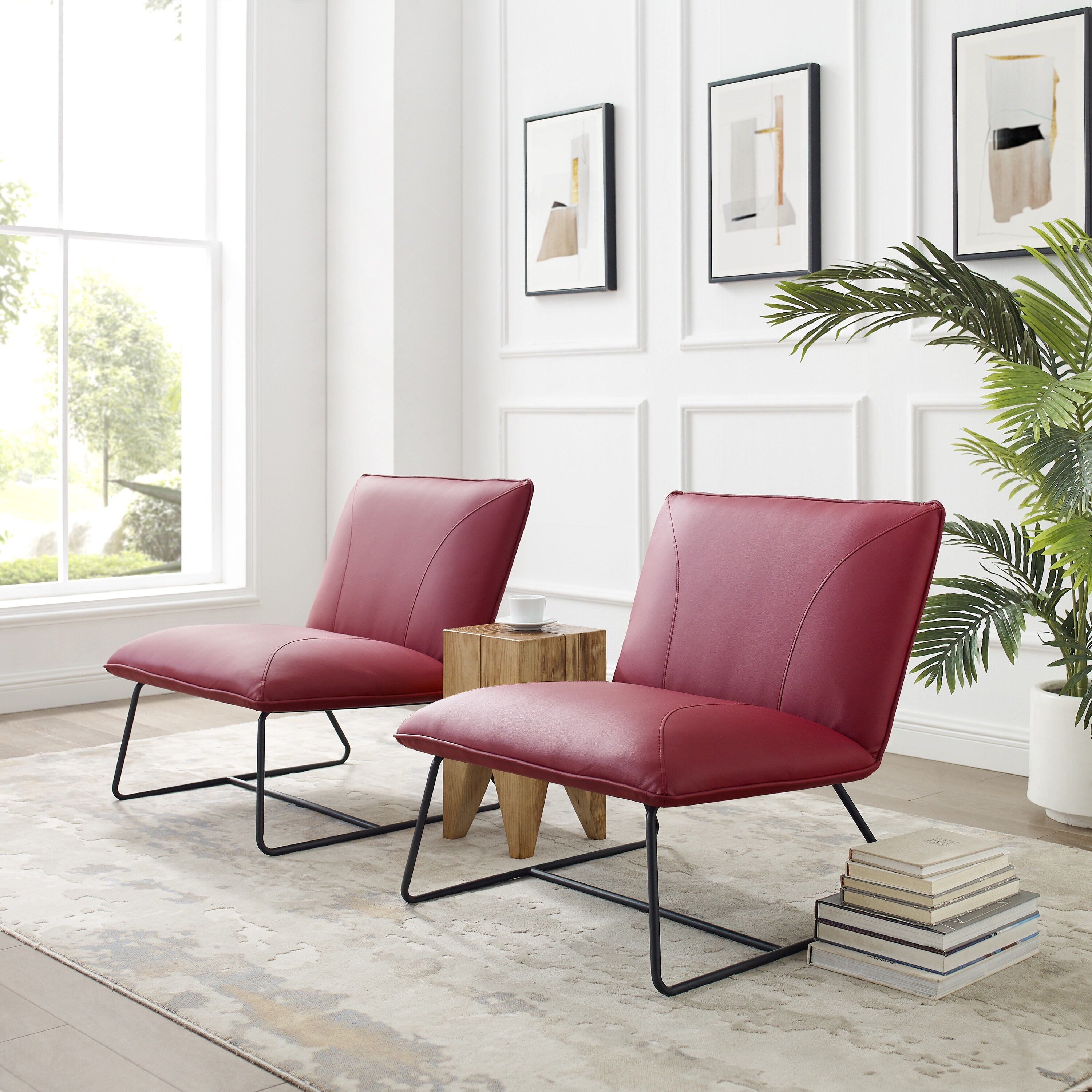 Corvus Soloway Oversize Bonded Leather Lounge Slipper Chair On