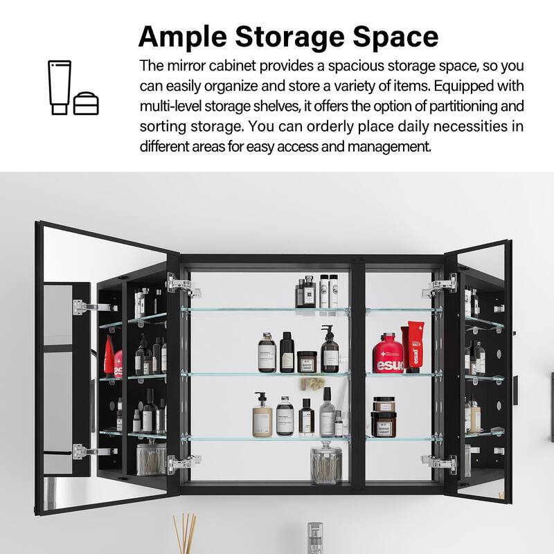 Rectangular Aluminum Medicine Cabinet with Mirror