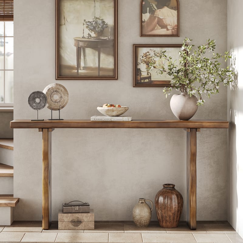 63'' Solid Wood Console Table,Sofa Table for Entryway Living Room