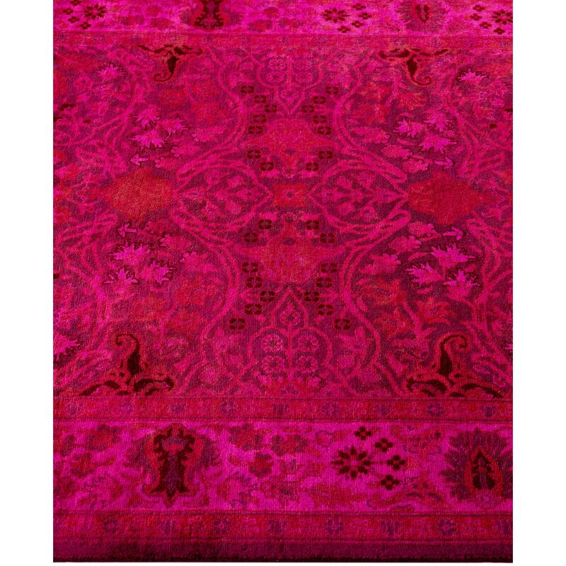 Overdyed One-of-a-Kind Hand-Knotted Area Rug - Purple - 3' 1" x 14' 10"