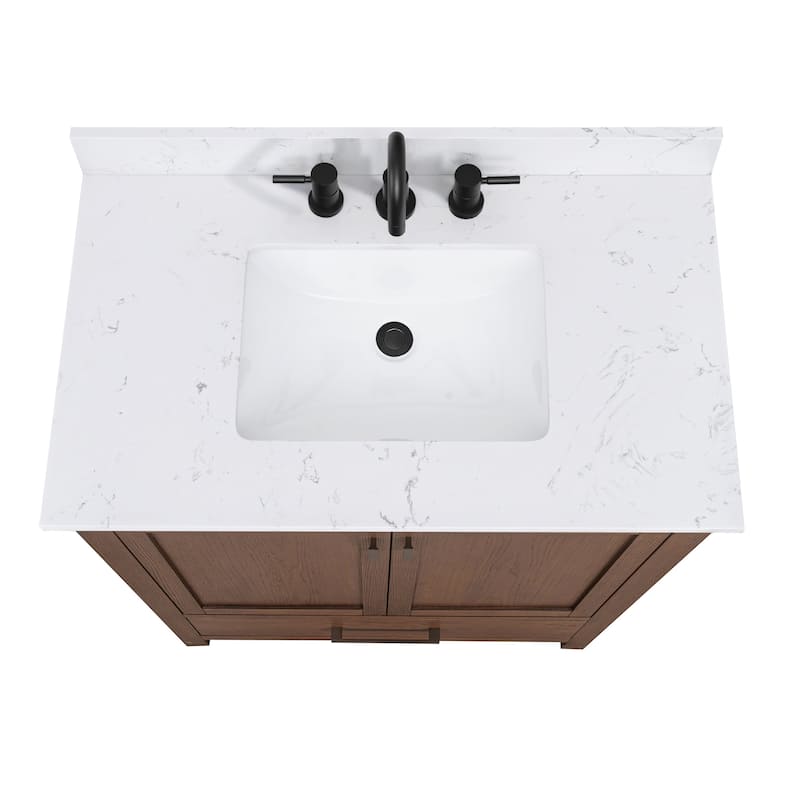 Avanity Modero 36 in. Single Sink Bathroom Vanity with Engineered Stone Top - 37"W x 22"D x 35"H