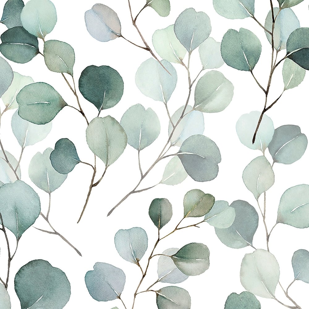 Galerie Wallcoverings Flora Eucalyptus Trailing Leaf Vinyl on Non-woven Matte Wallpaper Roll