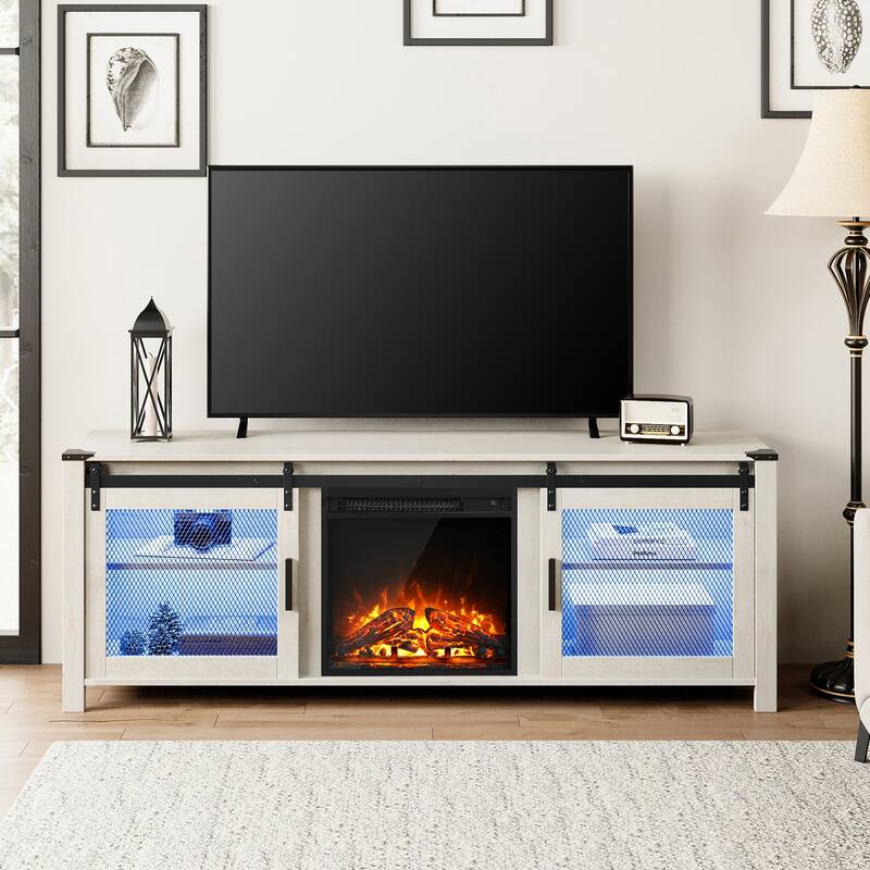WAMPAT 36 inch 3 Sided Glass Electric Fireplace Insert，Black