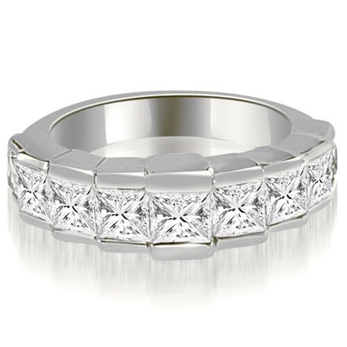 3.00 cttw. 14K White Gold Princess Diamond 9-Stone Wedding Band