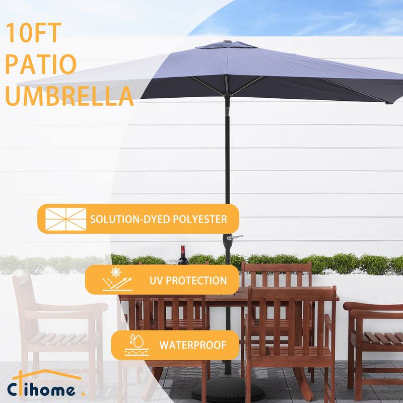 Clihome 10' x 6'5 Aluminum Rectangular Market Umbrella