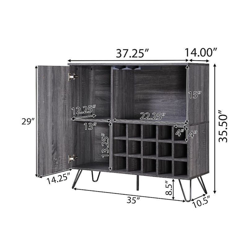 37.25" Modern WINE & BAR CABINET