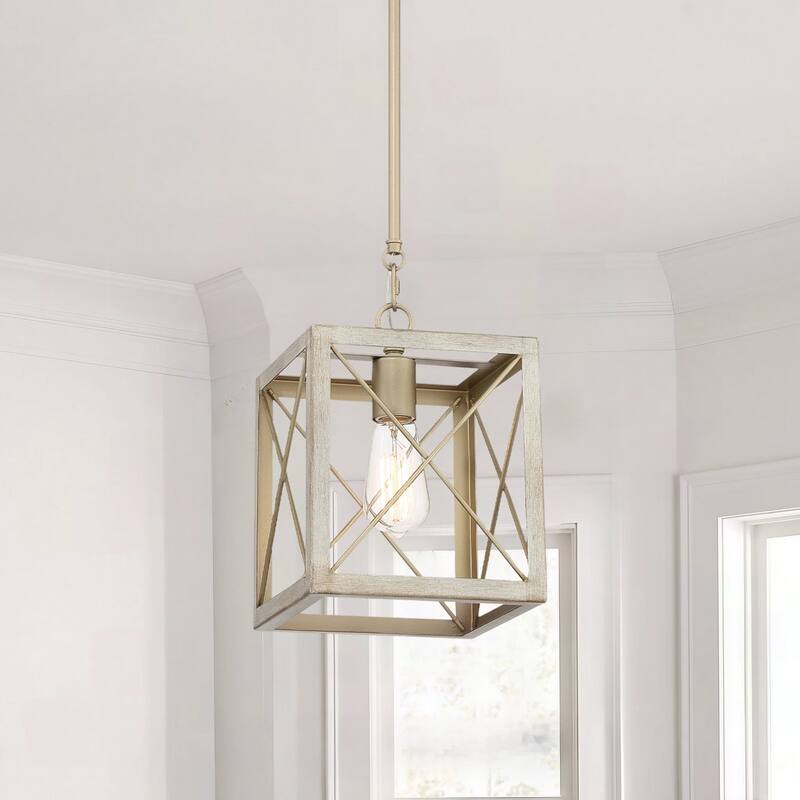 Acroma 1-light Farmhouse Rustic Rectangle Kitchen Island Pendant Light - 8 inches