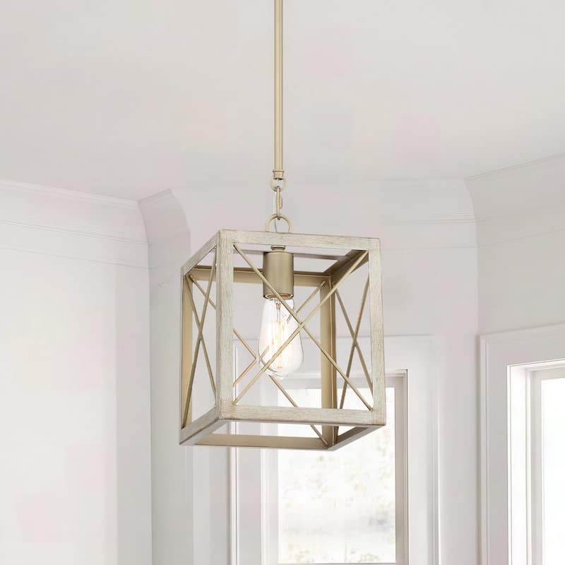 Kiro 1-light Modern Farmhouse Rectangle Pendant Light with UL Certified